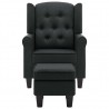 Sillón con taburete reposapiés tela gris oscuro 4
