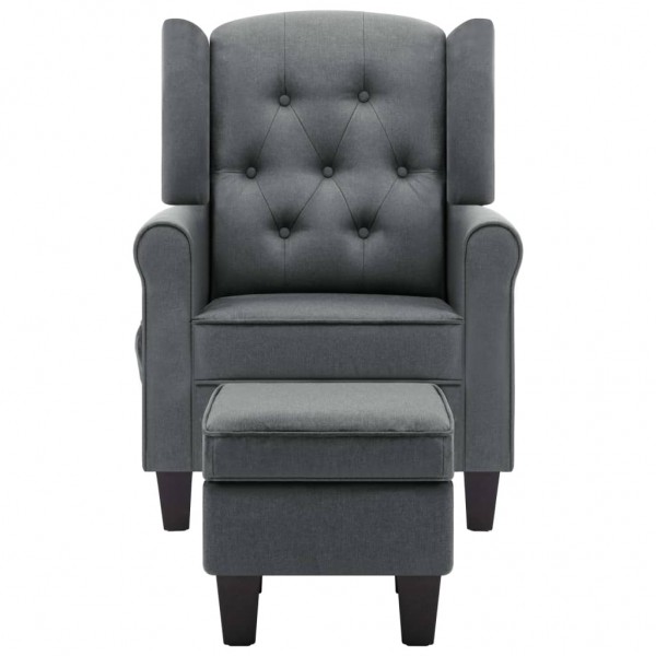 Sillón de masaje con reposapiés tela gris claro M 4