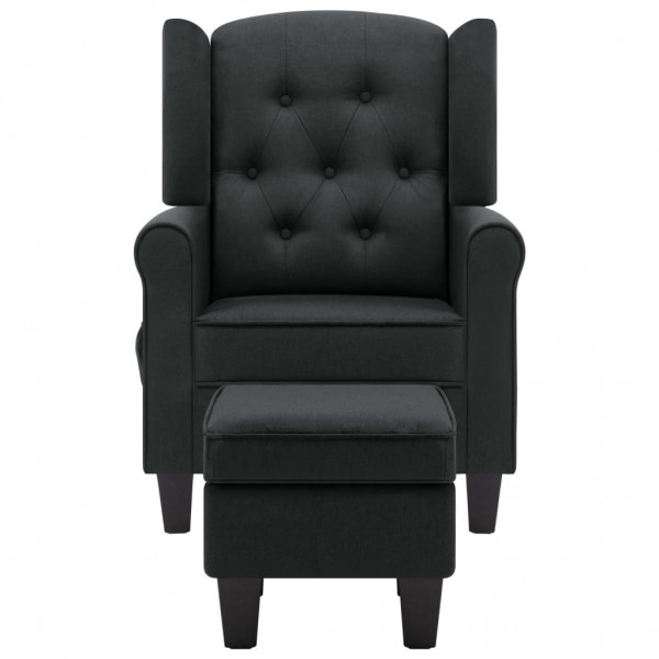 Sillón de masaje con reposapiés tela gris oscuro M 4