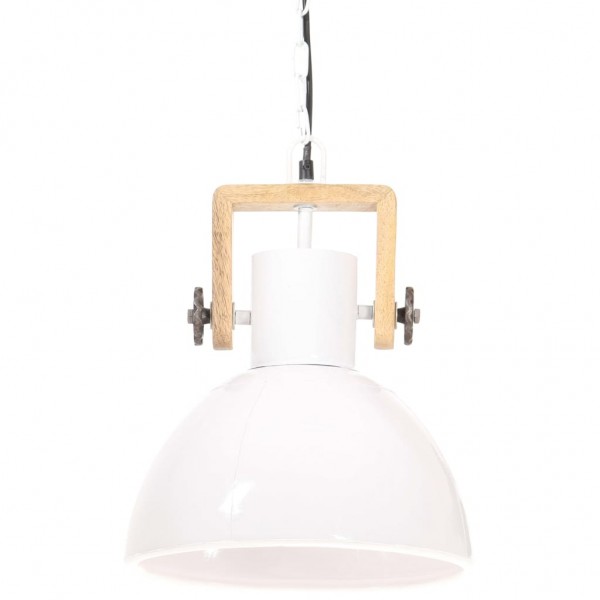 Candeeiro suspenso industrial redondo 25 W 30 cm E27 branco M 3