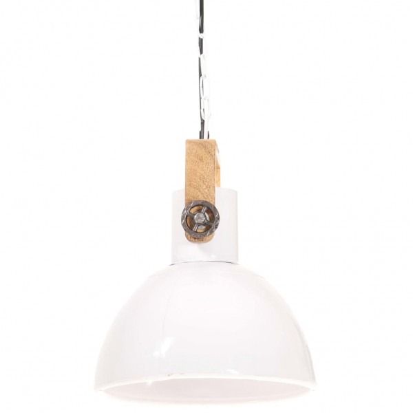 Candeeiro suspenso industrial redondo 25 W 30 cm E27 branco M 4