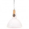 Lámpara colgante industrial 25 W blanca redonda 30 cm E27 4