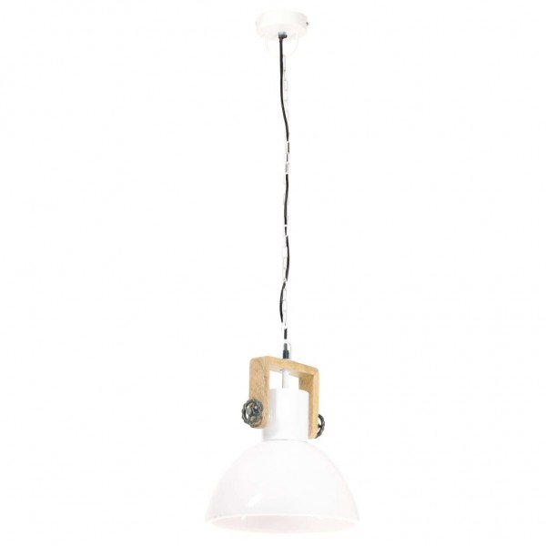 Candeeiro suspenso industrial redondo 25 W 30 cm E27 branco M 5