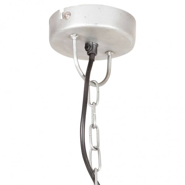 Lámpara colgante vintage 25 W plateada redonda 31 cm E27 M 3