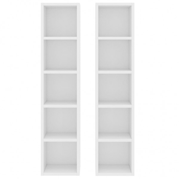 Armários para CD 2 pcs 21x16x93.5 cm contraplacado branco M 4