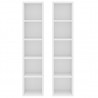 Armários para CD 2 pcs 21x16x93.5 cm contraplacado branco 4