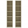 Armários CD 2 pcs 21x16x93.5 cm contraplacado carvalho sonoma 4