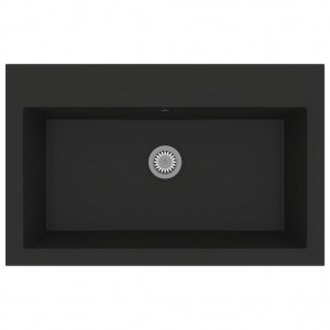 Pia de Cozinha Preta 790x500x193 mm Granito H