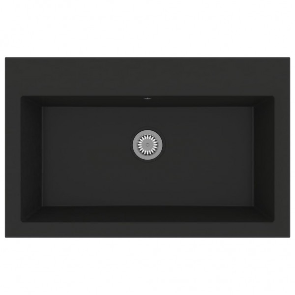 Pia de Cozinha Preta 790x500x193 mm Granito M 2