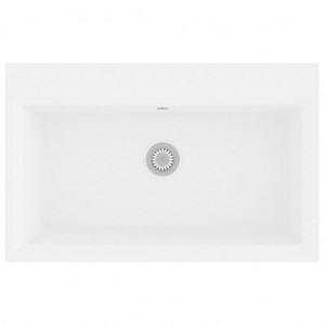 Fregadero de cocina con rebosadero granito blanco H