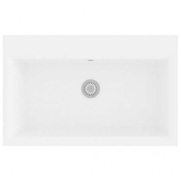 Fregadero de cocina con rebosadero granito blanco M 2