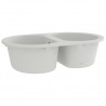 Fregadero de cocina doble ovalado granito blanco 4