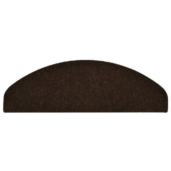 Tapetes de escada autoadesivos 15 peças 65x21x4 cm marrom semicircular grande M 5