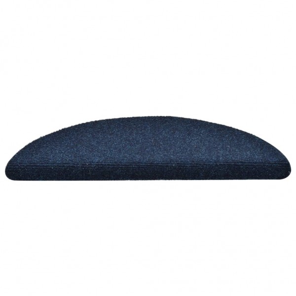 Tapetes de escada autoadesivos 15 peças 56x17x3 cm azul-marinho semicircular M 4