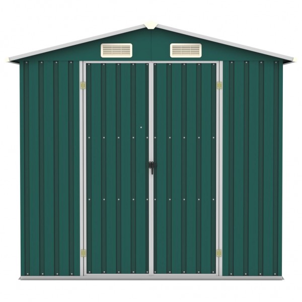 Abrigo de jardim 205x129x183 cm aço galvanizado verde M 4