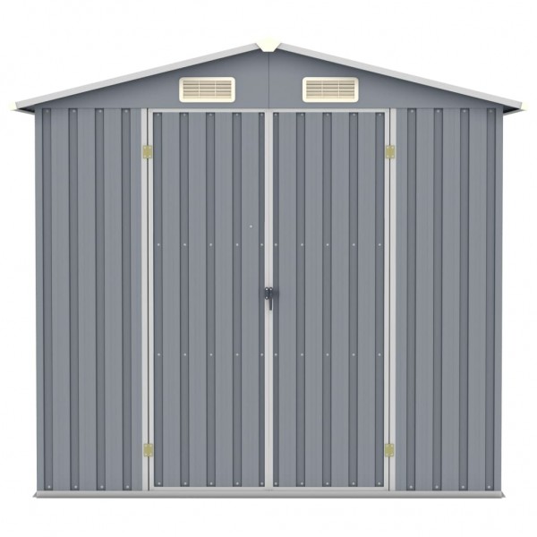 Abrigo de jardim 205x129x183 cm aço galvanizado cinzento M 4