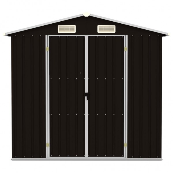 Abrigo de jardim 205x129x183 cm aço galvanizado castanho M 4