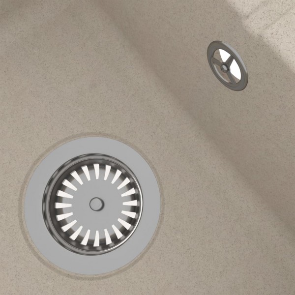 Fregadero de cocina con rebosadero ovalado granito beige M 3