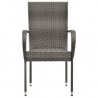 Cadeiras de exterior empilháveis 4 pcs vime PE cinzento 3
