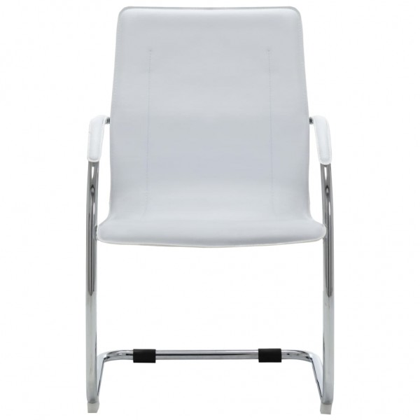 Silla de oficina voladiza de cuero sintético blanco M 2