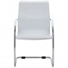 Silla de oficina voladiza de cuero sintético blanco 2
