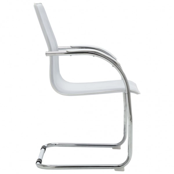 Silla de oficina voladiza de cuero sintético blanco M 3
