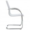 Silla de oficina voladiza de cuero sintético blanco 3