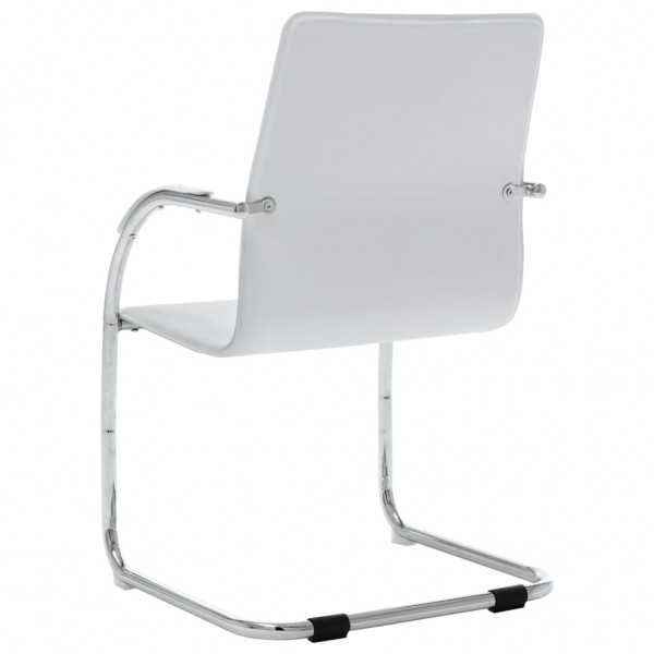 Silla de oficina voladiza de cuero sintético blanco M 4