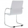 Silla de oficina voladiza de cuero sintético blanco 4