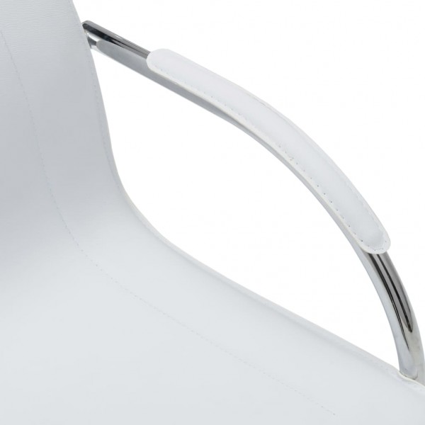 Silla de oficina voladiza de cuero sintético blanco M 5
