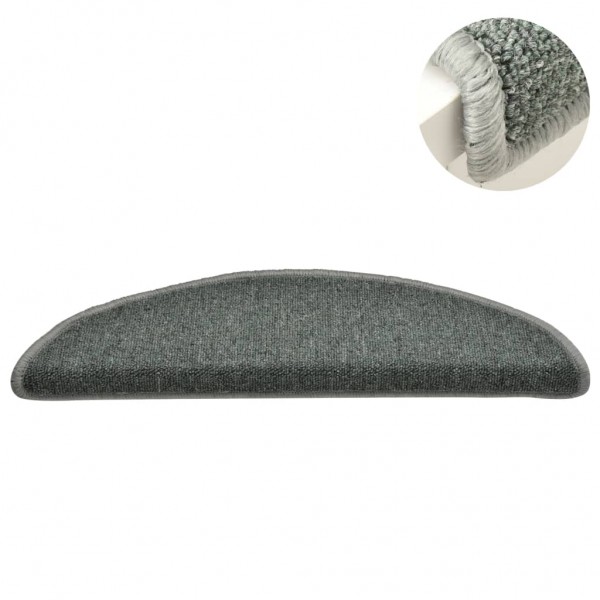Alfombras de peldaños de escalera 15 uds verde oscuro 56x17x3cm M 4