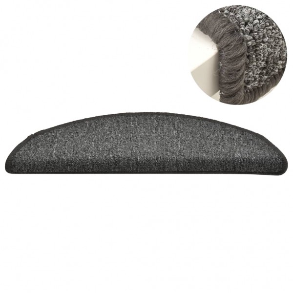 Alfombras de peldaños de escalera 15 uds gris oscuro 65x24x4 cm M 4