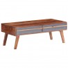 Mesa de centro madera maciza de Sheesham gris 110x50x40 cm 1