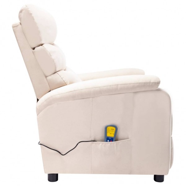 Sillón de masaje de tela color crema M 5