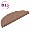 Tapete/carpete para degraus 15 pcs 56x17x3 cm castanho 2