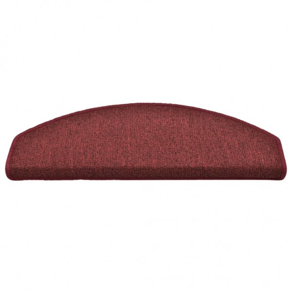 Tapete/carpete para degraus 15 pcs 65x24x4 cm vermelho M 5