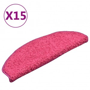 Tapete/carpete para degraus 15 pcs 65x21x4 cm rosa H