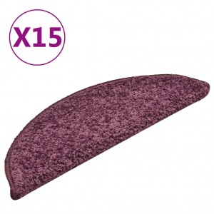 Tapete/carpete para degraus 15 pcs 56x17x3 cm roxo-escuro H