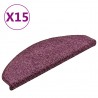 Alfombra de peldaño de escalera 15 uds morado oscuro 65x21x4 cm 2