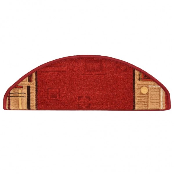 Tapetes de escada adesivos 15 pcs 65x21x4 cm vermelho M 5