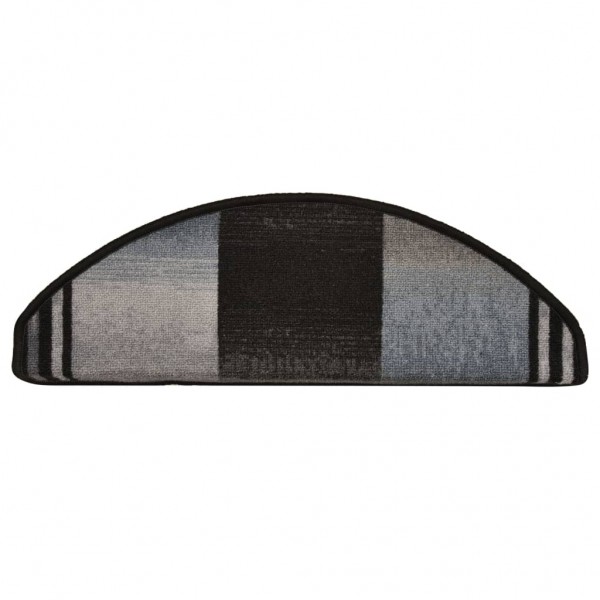 Alfombrilla autoadhesiva escalera 15 uds negro gris 65x21x4 cm M 5