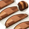 Tapetes de escada adesivos 15 pcs 65x21x4 cm castanho 1