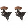 Lámparas industriales de pared/techo 2 uds negro 20x25 cm E27 1