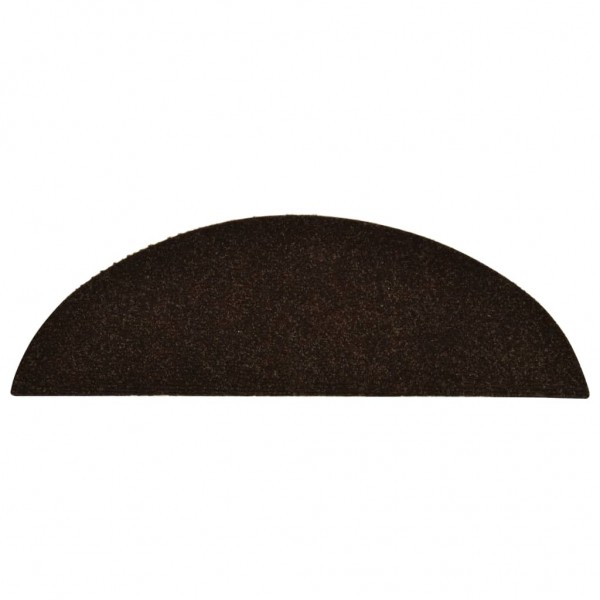 Tapetes de escada autoadesivos 15 peças 56x17x3 cm marrom semicircular M 5