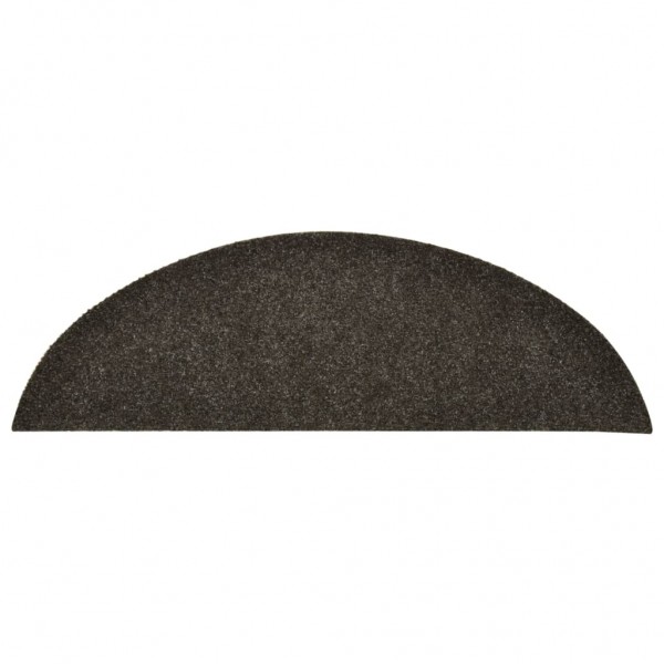 Tapetes de escada autoadesivos 15 peças 56x17x3 cm antracite meia-lua M 5