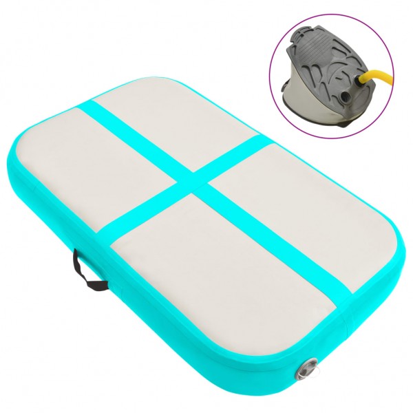 Esterilla inflable de gimnasia con bomba PVC verde 60x100x10 cm D