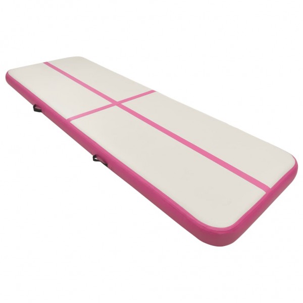 Colchão de ginástica insuflável c/ bomba 400x100x20 cm PVC rosa M 3