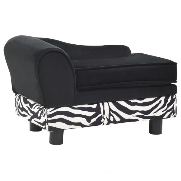 Sofá para cães 57x34x36 cm pelúcia preto M 2