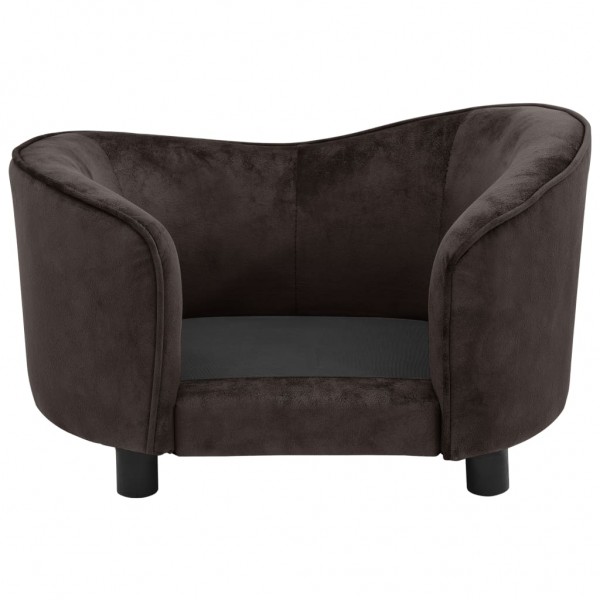 Sofá para cães 69x49x40 cm pelúcia castanho M 4