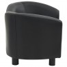 Sofá para cães 67x41x39 cm couro artificial preto 4